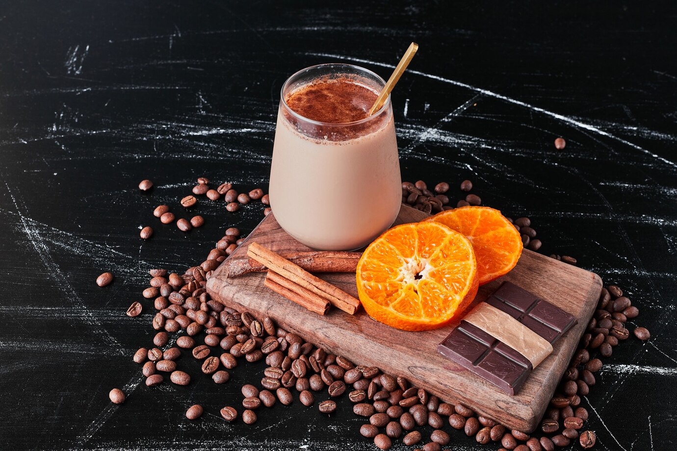café chocolate naranja